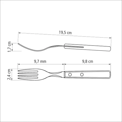 Miniatura 4 de Tramontina 6 piezas Mesa Tenedor Comedor Cocina Acero Inoxidable Tratado Mango Madera (Marrón)