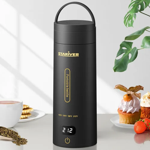 Hervidor Eléctrico de Viaje, Hervidor Eléctrico Pequeño Portátil para Té y Café, Hervidor de Agua Caliente con 4 Controles de Temperatura y