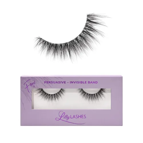 Miniatura 12 de Lilly Lashes Banda Transparente, Pestañas Postizas con Pestañas de Banda Invisible, Medias Pestañas de Aspecto Natural, Media Pestaña Estilo Ojo