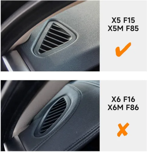 Miniatura 2 de Calcomanía de fibra de carbono para automóvil, compatible con BMW X5 X6 F15 F16 Accesorios interiores (negro)