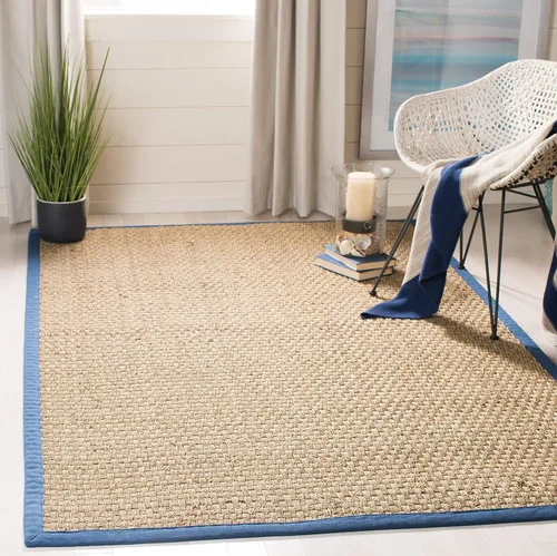 Miniatura 74 de Safavieh Natural Fiber NF114P - Alfombra redonda de hierba marina, tejido de canasta, con borde, de 244 cm, color gris Natural/ gris