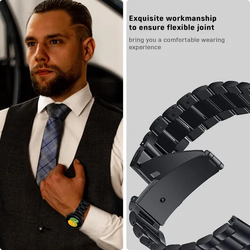 Miniatura 4 de Band Compatible with Samsung Galaxy Watch 7 6 5 4 Band 40mm 44mm 45mm/Watch 6 4 Classic 42mm 46mm 43mm 47mm,Metal Stainless Steel Bands Strap Men