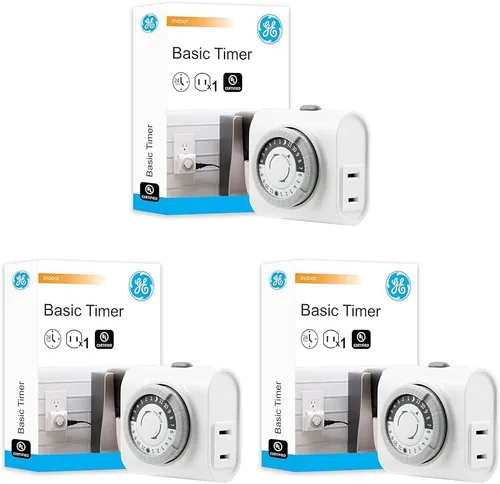 Miniatura 7 de GE Temporizador de Enchufe Mecánico para Interiores de 24 Horas, 1 Toma Polarizada, Temporizadores para Enchufes Eléctricos de Interiores