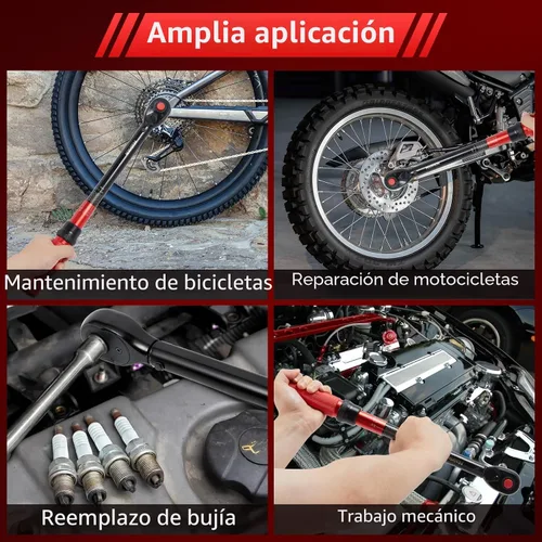 Miniatura 5 de Llave dinamométrica de clic Hairich de 1/2 pulgada, llave dinamométrica de doble dirección 10-170.0 pies.lb/13.60-230.5Nm, llaves dinamométricas