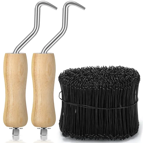Therwen Juego de 1002 piezas de alambre y tornador de alambre, 1000 piezas de 6 pulgadas, calibre 16, herramienta de bridas de doble bucle de 6
