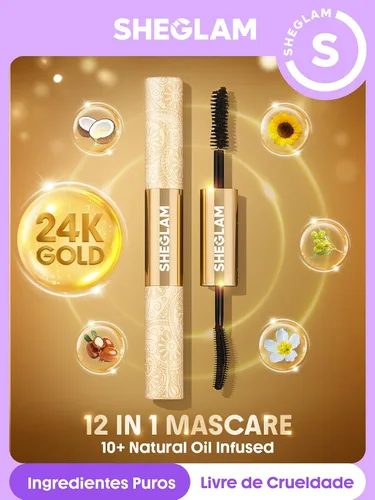 Miniatura 2 de SHEGLAM Máscara de pestañas todo en uno de 24k con volumen multiefecto de larga duración