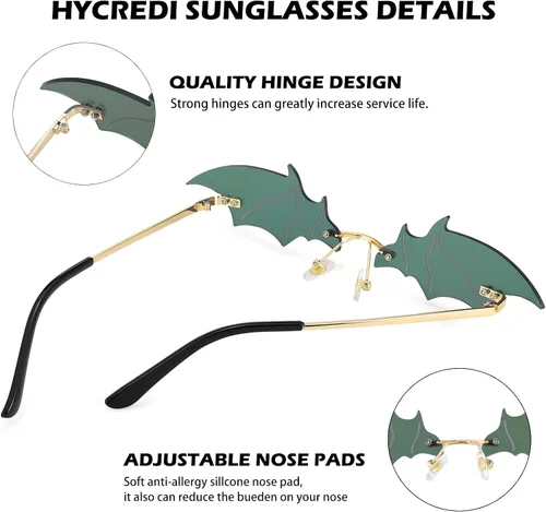 Miniatura 7 de Hycredi Gafas de sol de trébol irlandés del día de San Patricio, gafas de disfraz de duende de trébol de cuatro hojas verdes