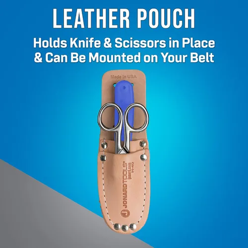 Miniatura 4 de Jonard Tools TK-400 Kit de empalmadoras de 3 piezas con cuchillo de empalme incluido, tijeras de electricista y bolsa de cuero