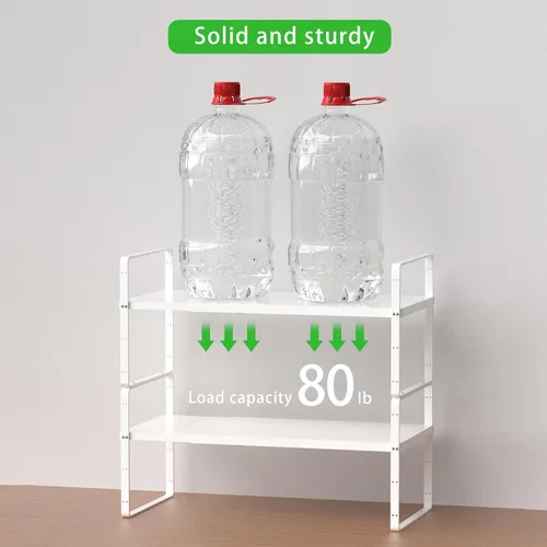 Miniatura 4 de Estante de almacenamiento expandible apilable para cocina, baño, despensa, armario de especias, encimera, escritorio de oficina en casa, resistente