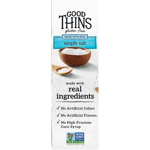 Miniatura 14 de Good Thins Galletas de arroz simplemente saladas sin gluten, 3.5 onzas (Paquete de 3)