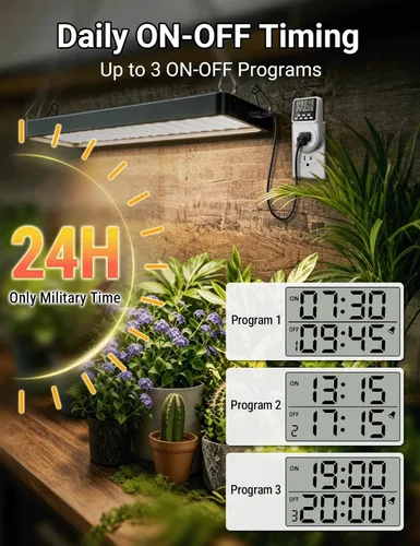 Miniatura 2 de Techbee Enchufe temporizador intermitente digital de ciclo de repetición infinita para toma de corriente, interruptor de alimentación programable