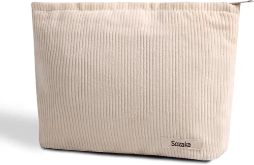 Bolsas de cosméticos para mujer, bolsa de cosméticos de pana, bolsos estéticos para mujer, bolsos de mano con puntos sonrientes, organizador de