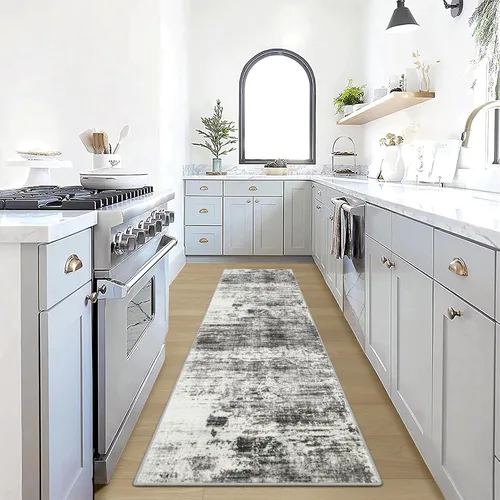 Miniatura 30 de Alfombras de Pasillo Lavables de 2'6''x8': Alfombra de Pasillo Moderna Abstracta para Interiores, Suave, Pelo Bajo, Alfombra Delgada, Multi