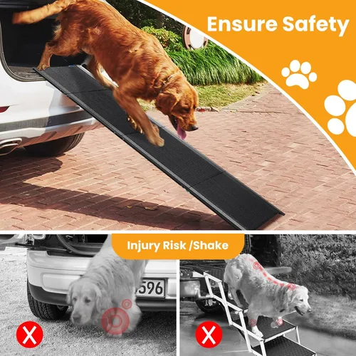Miniatura 2 de Rampa para perros para automóvil, 71''x 17'' rampa para mascotas para perros grandes con superficie antideslizante, rampas extra largas para perros