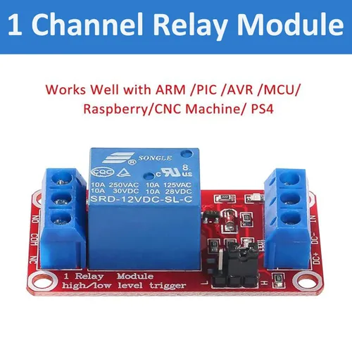 Miniatura 2 de Módulo de relé de 5 V CC - Placa de interruptor de relé de 1 canal con aislamiento optoacoplador, disparador de nivel alto o bajo 5 V-4