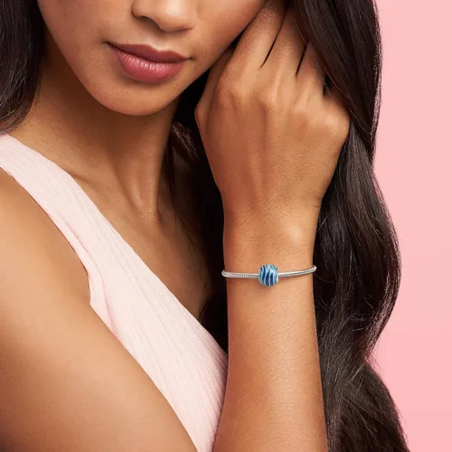 Miniatura 2 de Pandora Jewelry - Abalorio de onda azul, dije original para pulseras Pandora, perfecto para mamá, hija, hermana y más, plata de ley y esmalte