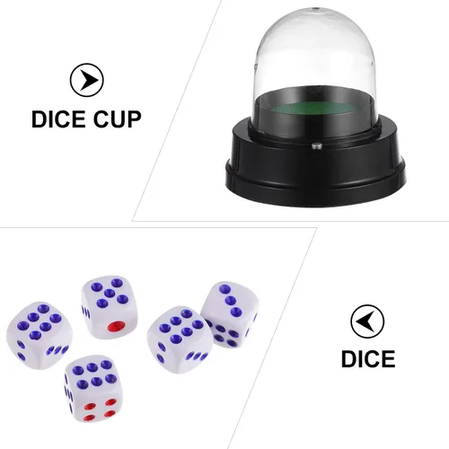 Miniatura 7 de Toddmomy Juego de dados automáticos de la suerte, juego de dados eléctricos con 5 dados para juegos de fiesta KTV Pub Bar Party Gam, sin batería