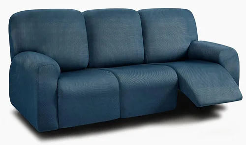 Miniatura 36 de ULTICOR Fundas para Sofá Reclinable de 8 Piezas, Fundas Elásticas de Hilo Teñido para Sofá Reclinable de 3 Cojines, Fundas Deslizables para Sofá