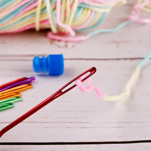Miniatura 3 de Agujas de coser de reparación, aguja grande y agujas de tapiz gigantes con botella transparente para ganchillo y cuentas, acolchado y manualidades