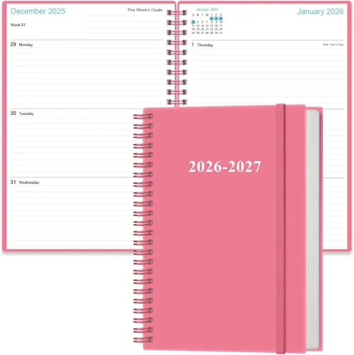 Miniatura 8 de Agenda 2026-2027 – Agenda semanal y mensual de 18 meses de enero de 2026 a junio de 2027, planificadores en espiral 2026-2027 con cierre elástico