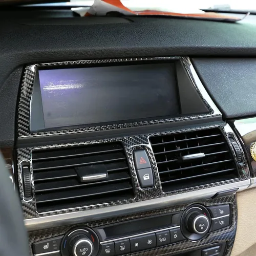 Miniatura 4 de Ajuste para BMW X5 X6 E70 E71 2008-2013 Función de ajuste de consola central Adhesivo decorativo de panel + Navegación y salida de aire, adhesivo