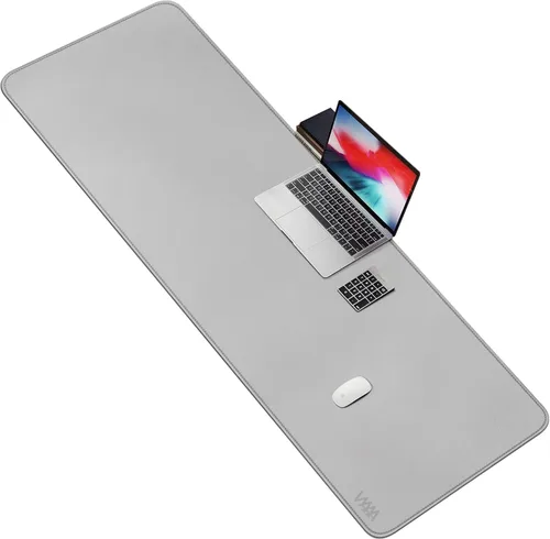 Miniatura 11 de Vyaaa Tapete de cuero para escritorio, 63" x 23.6" pulgadas, protector de escritorio de cuero, impermeable, extra grande, alfombrilla de mouse Negro