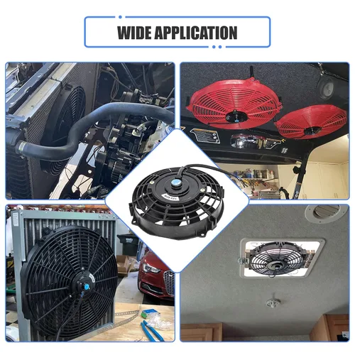 Miniatura 6 de Ventilador delgado de 7 pulgadas de empuje/tracción, ventilador eléctrico de enfriamiento para radiador universal de alto rendimiento, motor de 12V