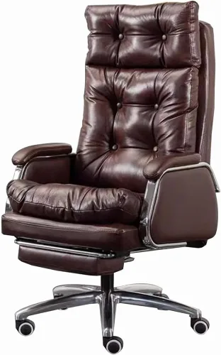 Big Tall Executive Office Chair with Footrest Ergonomic Swivel Gaming High Back Reclining Leather Chairs for Home Meeting Room Lunch Break