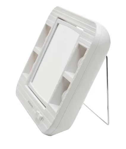 Miniatura 9 de JERDON Espejo de maquillaje de dos caras con luces, espejo de tocador con aumento 5X e iluminación sin reflejos de dos ajustes, base blanca