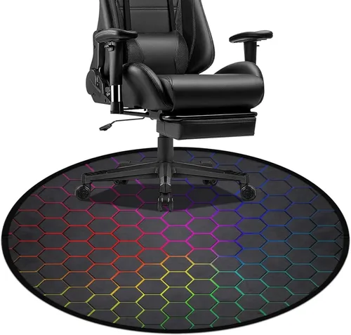 Miniatura 2 de keepcute Tapete para silla de juegos de 47 pulgadas para suelo de madera dura, antideslizante, tapete para silla de oficina para suelo duro, tapete