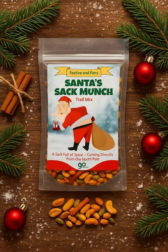 Miniatura 2 de Santa's Sack Munch Spicy Trail Mix - Divertido diseño de Papá Noel de luna - Regalos comestibles para hombres - Mezcla picante, fabricado