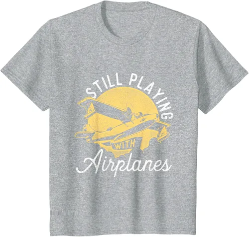 Miniatura 49 de Still Playing With Airplanes - Camiseta de control remoto RC Avión Piloto, Negro