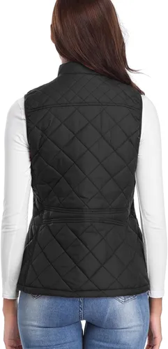 Miniatura 8 de Fuinloth - Chaleco acolchado para mujer, diseño de cuello alto, ligero, con cierre