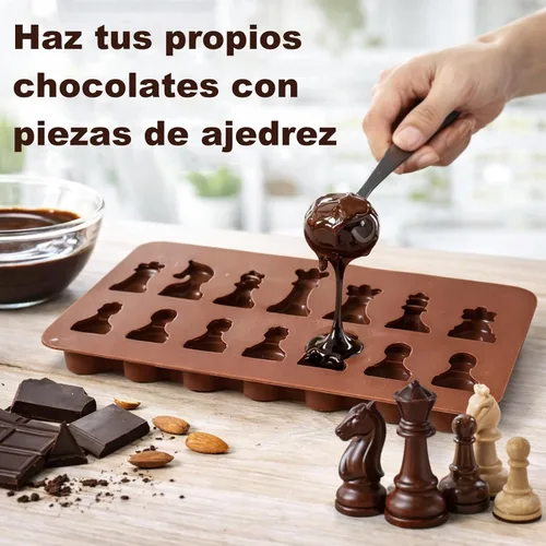 Miniatura 2 de Forma de ajedrez de chocolate de silicona para bricolaje, cera derretida para hornear, decoración para fiestas de cumpleaños, bodas, aniversarios
