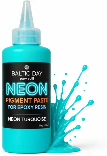 Miniatura 7 de BALTIC DAY Pasta de pigmento de neón para resina epoxi, 12 colores ultrabrillantes (0.55 onzas), tinte de pasta de polvo de mica, alto brillo, fácil