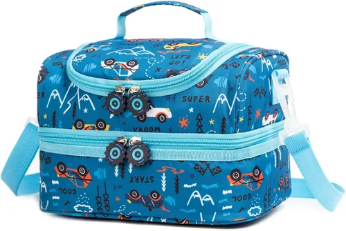 Miniatura 15 de Bolsas de Almuerzo Tote de Doble Compartimento para Niños, para Niños y Niñas, Loncheras para Niños Pequeños, Preescolar, Niños Pequeños, Jardín