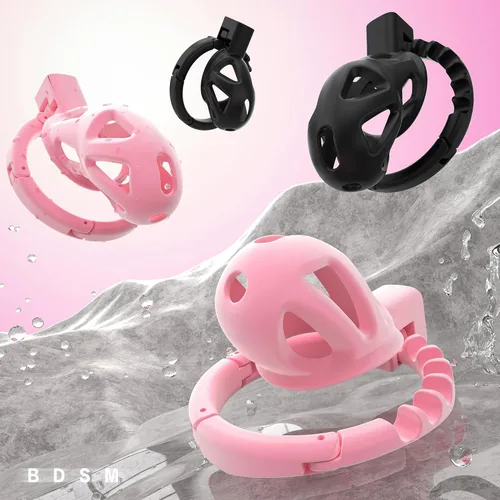Miniatura 7 de Uoffile Dispositivos de jaula de castidad masculina, pequeña jaula de castidad ligera con 8 anillos ajustables para pene y bloqueo invisible,