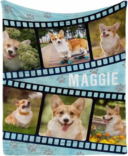 Miniatura 21 de Manta personalizada con foto de perro, mantas con imagen personalizada para amantes de los perros, manta personalizada para regalos con mis propias