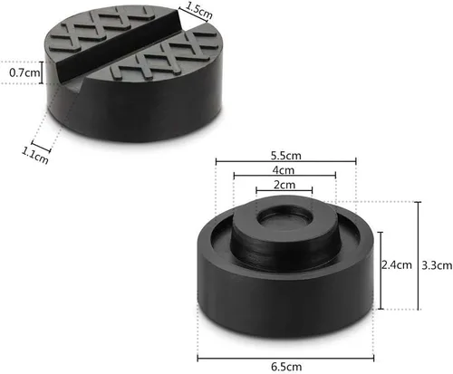 Miniatura 5 de Jack Pads - Adaptador de goma universal para el suelo de la carretilla de goma para el lado de soldadura por pellizcos (paquete de 2)