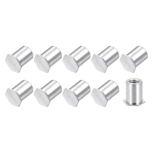Miniatura 6 de METALLIXITY Tuercas autoadhesivas (M3), 100 unidades, cabeza hexagonal de acero al carbono, tuercas de inserción roscadas, para sujetadores