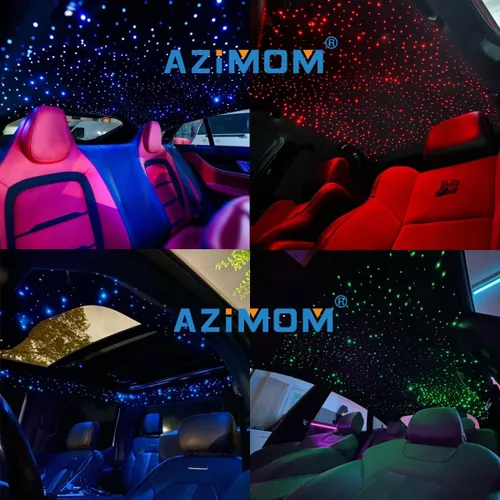 Miniatura 5 de AZIMOM 16W Twinkle & Sound Activado 450pcs*0.076cm*2.99m Kits de Luminarias de Fibra Óptica de Estrellas para Techo de Coche Hogar, Motor de Luz