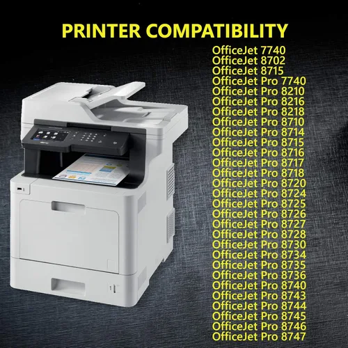 Miniatura 2 de Paquete de 4 cartuchos de tinta de repuesto compatibles para HP 952XL 952 XL para uso con OfficeJet Pro 7740 8210 8216 8218 8710 8716 8720 8726 8728