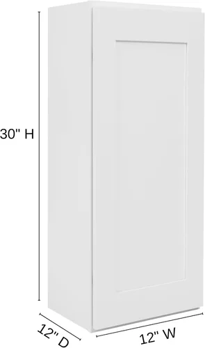Miniatura 3 de Gabinete de pared shaker blanco - Listo para armar, perfecto para almacenamiento en cocina, lavandería y baño - 30,5 cm de ancho x 76,2 cm de alto x