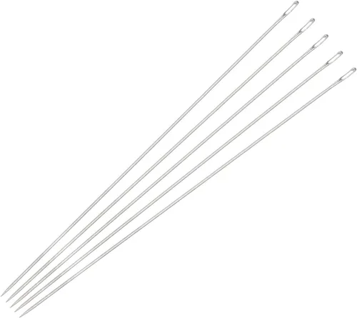 Miniatura 8 de uxcell 50 agujas de abalorios finas, finas, largas, rectas para bordar, hilos de bordado, acero inoxidable, 3.15 pulgadas, 0.016 in de diámetro