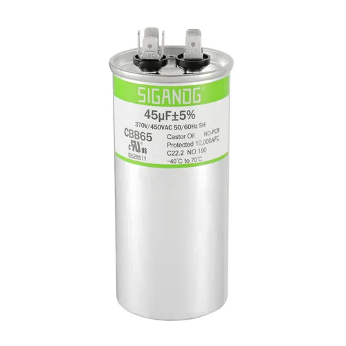 Miniatura 26 de 80/5 uF 80+5 MFD 370V o 440V CBB65 Capacitor Redondo de Arranque de Doble Funcionamiento 80 5 uF MFD 370 440 Voltios VAC para Condensador