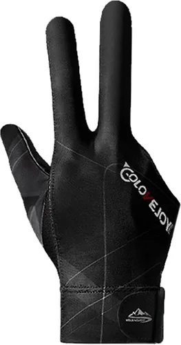 Guantes de billar de 3 dedos, guantes de billar para mano izquierda y diestra, transpirables, antideslizantes, para billar Mano derecha negra y gris