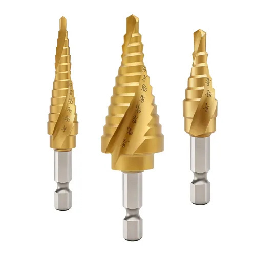 Miniatura 8 de Juego de brocas de 5 piezas, 50 tamaños, con revestimiento de titanio HSS para metal, acero inoxidable, aluminio, hierro, madera y plástico