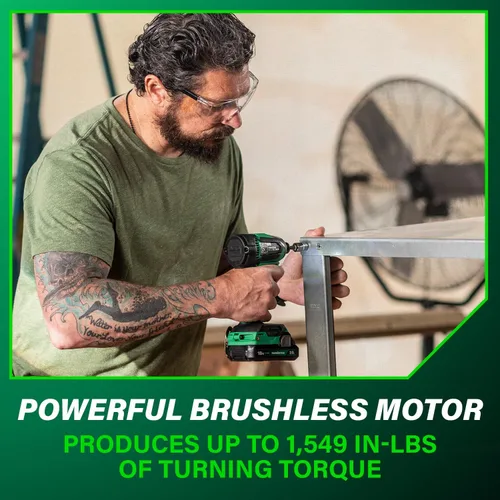 Miniatura 7 de Metabo HPT Kit combinado de taladro conductor inalámbrico sin escobillas multivoltios de 18 V y destornillador de impacto, kit de herramientas