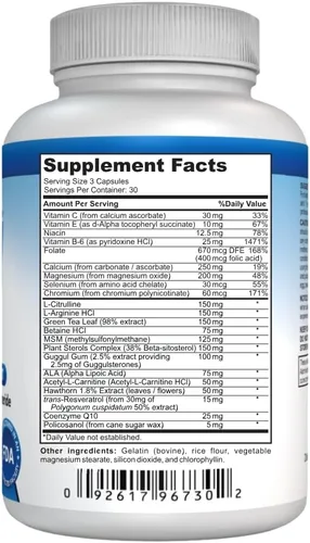 Miniatura 3 de NutraPro Corazón saludable: suplementos para la salud del corazón. Limpieza y protección de las arterias. Apoya el colesterol y el triglicérido