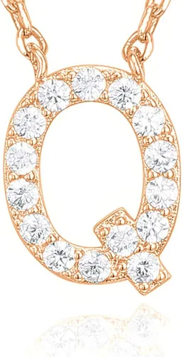 Miniatura 146 de PAVOI 14K White Gold Plated Cubic Zirconia Initial Necklace Letter Dainty Necklaces for Women